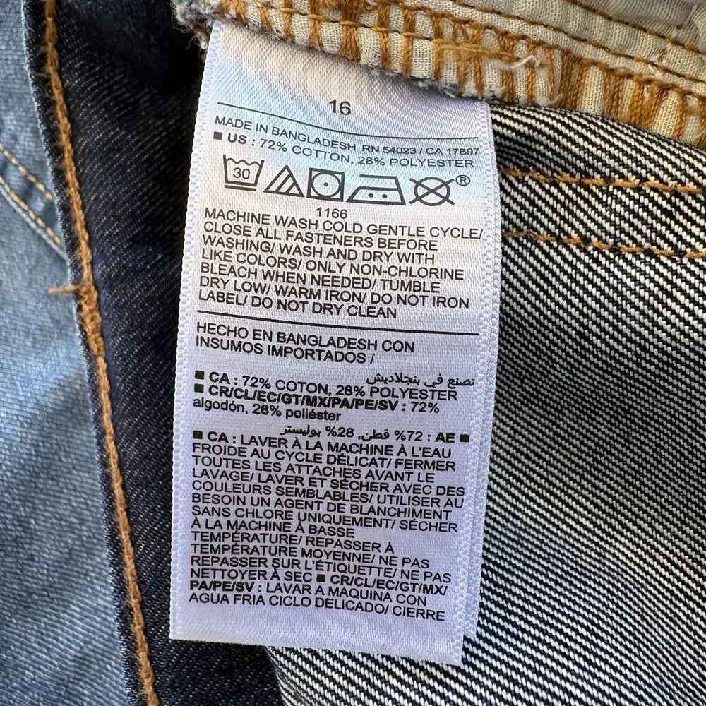 2 Old Navy High Rise Blue Denim Jean Shorts Adjustable Waist Girl's Size 16 NWT